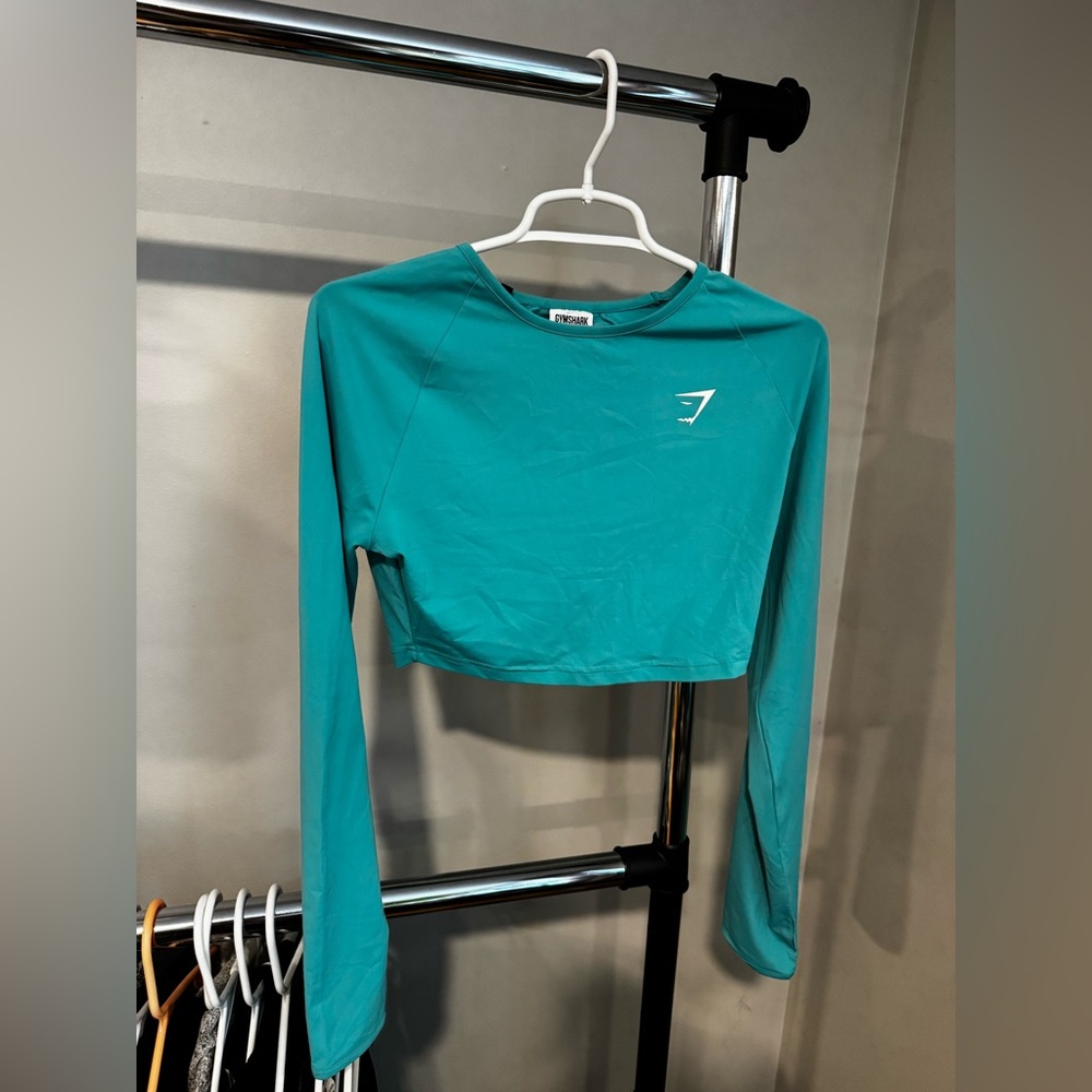 Gymshark Turquoise Long Sleeve Crop Top